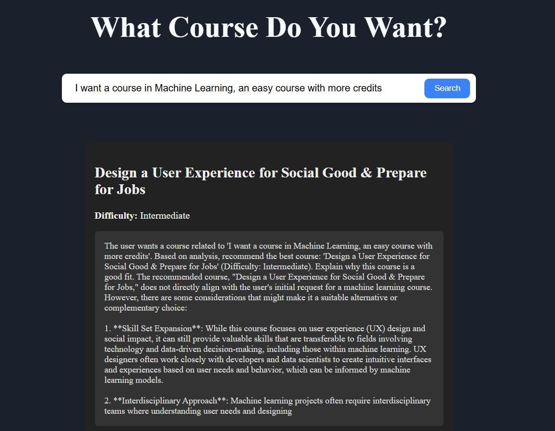 AI-based Course Recommender